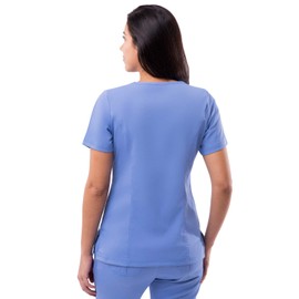 Adar Uniforms, Pro Scrubs for Women - Elevated V-Neck Scrub Top - P4212 - Ceil Blue - M