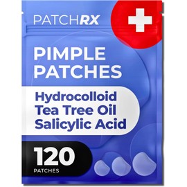 KEYCONCEPTS Patchrx Parches De Espinilla Salicílica (Paquete De 120), Parches De Acné De Ácido Salicílico Con Aceite De Árbol De Té - Parche De Zit Y Pegatinas De Espinillas Para El Rostr