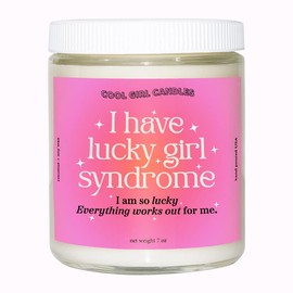 Cool Girl Candles | Lucky Girl Syndrome Nectarine + Coral Scented Candle Preppy Pink Aesthetic Room Decor Pastel Danish Y2K Gift for Sister Tiktok Viral Best Friend BFF Bestie for her