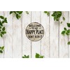 Welcome Sign for Front Door Round Metal Welcome to My