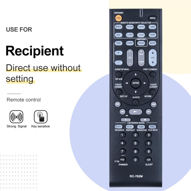 GOUYESHO RC-762M Replacement Remote Control for ONKYO AV Receiver Compatible