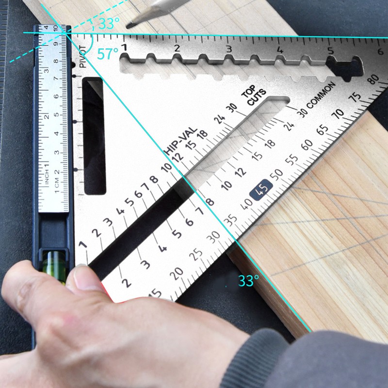 7 Inch Rafter Square with Level High Accuracy Aluminum Alloy