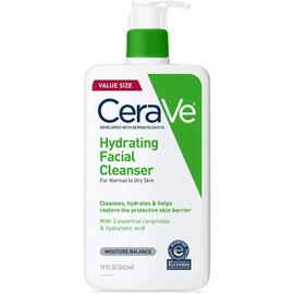 CeraVe Hydrating Face Wash 19 Fluid Ounce Daily Facial Cleanser for Dry Skin Fragrance Free