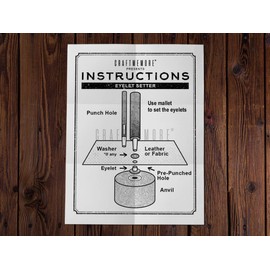 CRAFTMEMORE 4mm Grommet Tool Kit Eyelet Setting Tool Grommet Setter Hole Punch Cutter & Pack of 100 Grommets (0.16" (4mm) Inside Diameter)