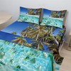 Ambesonne Underwater Sheet Set, Ocean Tropical Island Butterflyfish Beach Ocean