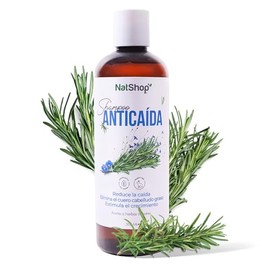 NATSHOP | Shampoo Anticaída Natural de Romero y Vitamina E 500ml | Controla la Caspa y Regula el Exceso de Grasa - Cuidado del Cabello Natural | Cuidado Capilar Orgánico