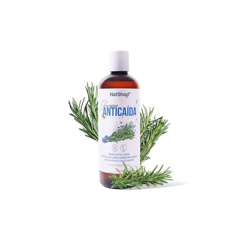 NATSHOP | Shampoo Anticaída Natural de Romero y Vitamina E