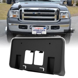 GRUOIZ Quick Install Front License Plate Holder Compatible with 2005-2007 Ford F-250 F-350 F-450 F-550 ABS License Plate Mounting Bracket Replacement Frame with Screws