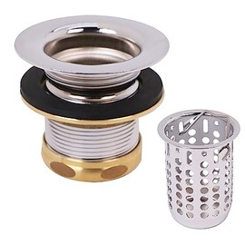Westbrass D218-26 Junior Bar and Laundry Sink Drain Assembly with Removable Strainer Basket, Polished Chrome