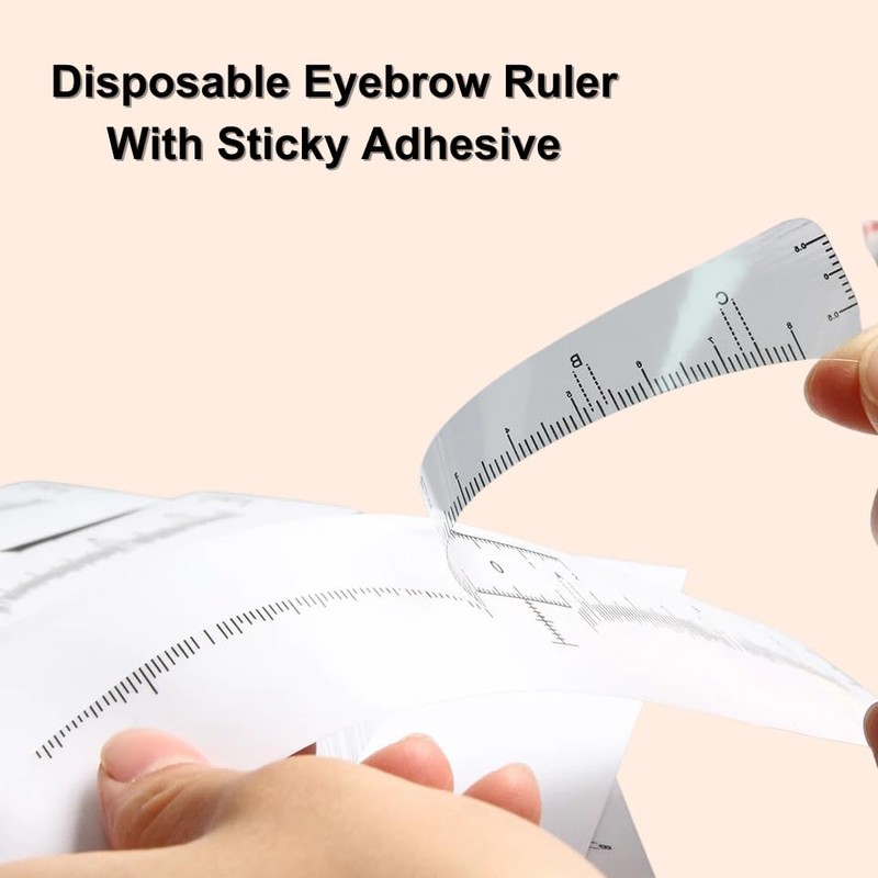 100Pcs Eyebrow Ruler Sticker Disposable Eyebrow Mapping Ruler Sticker for