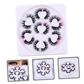 BIUDECO 7 Pairs Colored False Eyelashes Lash Clusters for Parties Weddings Everyday Makeup Eye Catching Curl Eyelash Extensions for Glamorous Looks