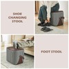 Uniclinens Small Leather Ottoman Footrest with Handle, Brown Foot Stools,