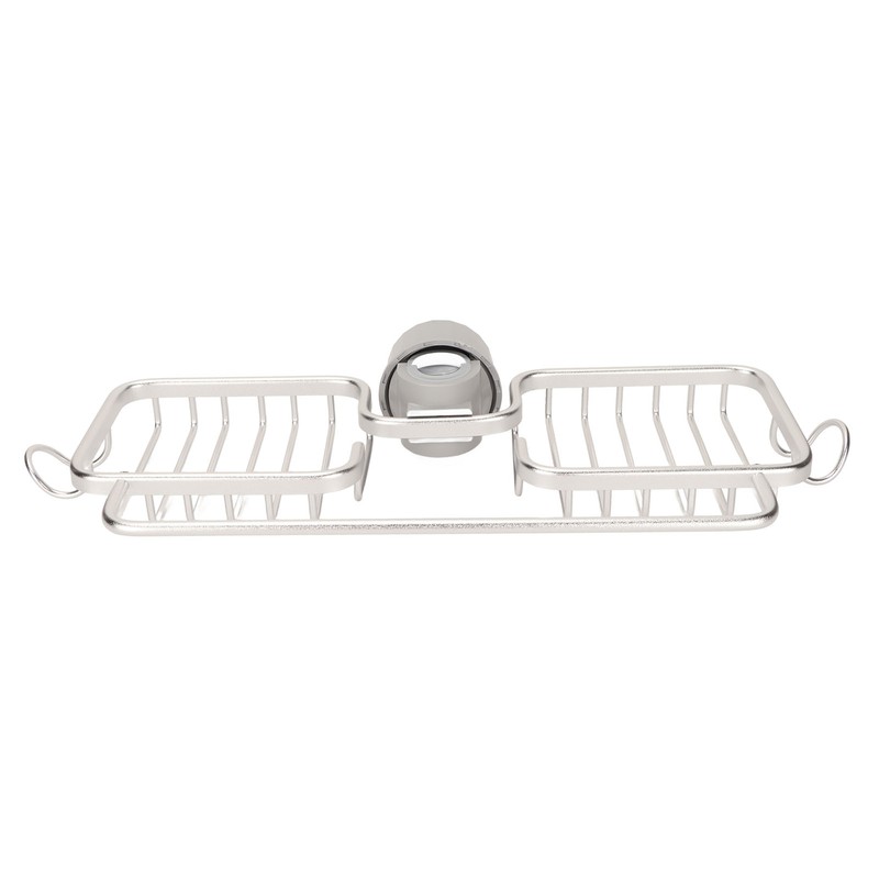 Faucet Storage Shelf Aluminum Plastic Two Containers with Towel Rod