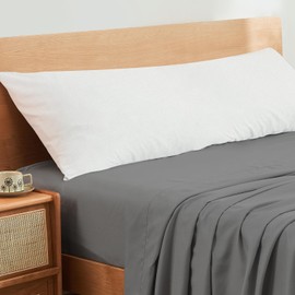 Gogreen Bamboo Rayon Waterproof Body Pillow Case Cover with Zipper, Breathable Pillow Cover, Cooling Pillow Case Protector with Zipper, Soft Pillow Protector (1 Pack, Body 20"x54", White, Terry)