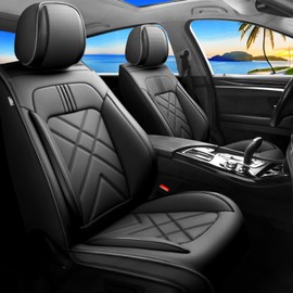 YOGLOD Car Seat Covers Compatible with Honda Accord 2012-2024 2025, Full Coverage Leather Waterproof Breathable Seat Covers Full Set, Automotive Seat Protectors, Airbag Compatible(5 Seats, Black)