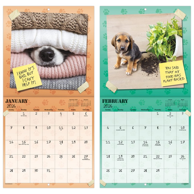 2024 Guilty Dog Mini Wall Calendar