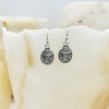 Mini Scarab Earrings - Antique Silver Finish