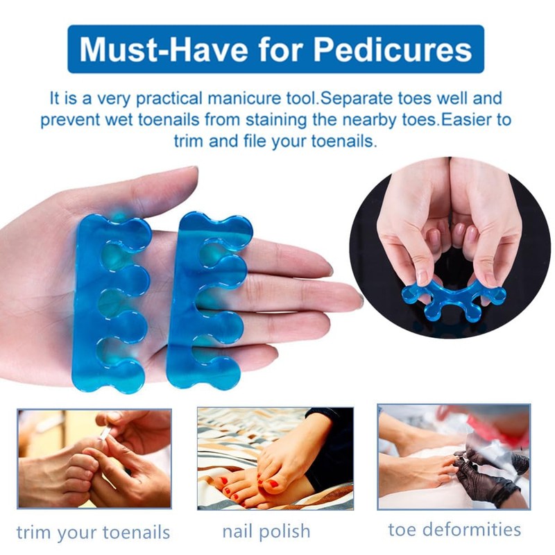 ZaxSota Toe Separators for Bunion Pedicure, Gel Material Toenail Dividers,