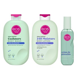 eos Essentials Bundle - Gel de baño, niebla corporal, loción corporal - Crème de Pistachio