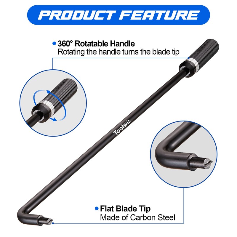 Toolwiz Pilot Screw Adjustment Tool with 110° Angled Head, 16.34"
