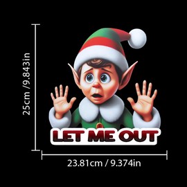 Dreothy Christmas Decor Elk Vinyl Stickers for Car Window Decals Funny Elf Car Decals Auto Truck Motorcycle Laptop SUV Wall Art Decals Bumper Stickers (Elf)