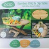 Summit BAMBOO FOLDING CHIP N DIP TABLE W/WINE GL HOLDERS,