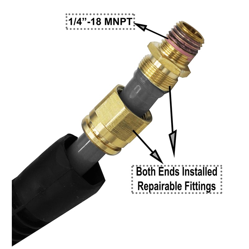 YOTOO Polyurethane Recoil Air Hose 3/8" Inner Diameter by 25'