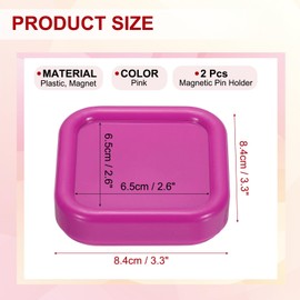 PATIKIL 2 Pcs Magnetic Pin Holder, Magnetic Pin Cushion Paper Clip Holder for Sewing Quilting Hair Clips, Pink