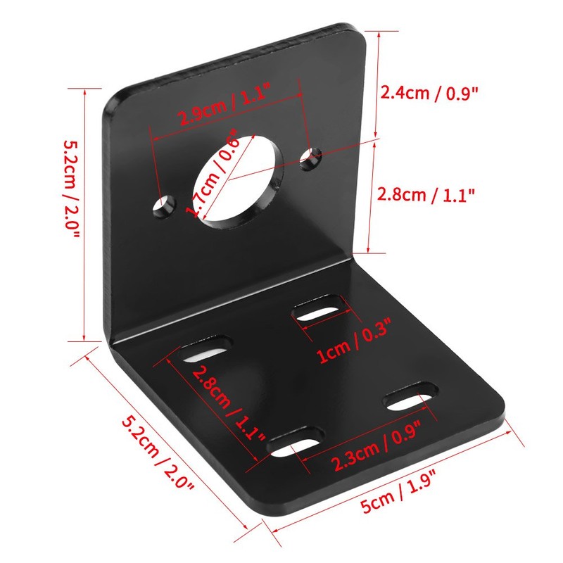 Motor Mount Holder Fixed Base with Right Angle Bracket High