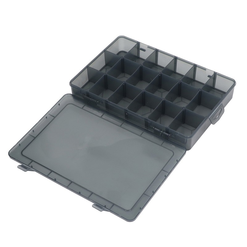 Multi Compartment Parts Box Removable Divider Transparent Plastic 18 Grids
