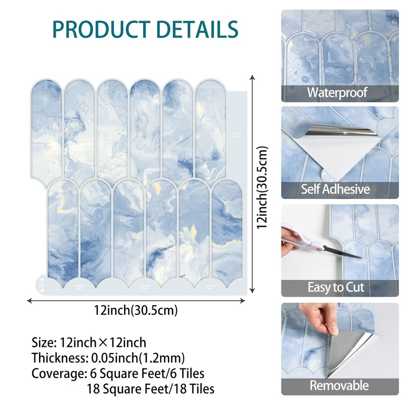 VaryStyle Kitchen Backsplash Tile Peel and Stick Back Splash Stick