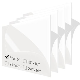 KEVJES Premium Glossy White Cast Acrylic Plexiglass Lucite Sheets-1/8 Inch Thick (3mm),for LED Panel,Sign,Crafting Project,Photo Frame,Laser Cutting and Engraving DIY and more-8x10 inch,4pack