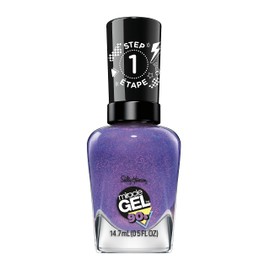 Sally Hansen Miracle Gel Salon Quality Nail Polish | Gel-Like Formula, Two-Step System, No UV Light Needed, Long Lasting | Shimmery | 888 Frosted Tips | Purple Nail Polish