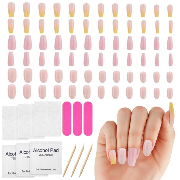 3 Sets Bling Coffin Press on Nails Fake Nails Tips