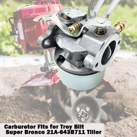 LIZAPUS Carburetor Compatible with Troy Bilt Super Bronco 21A-643B711 Tiller Replacement Carb
