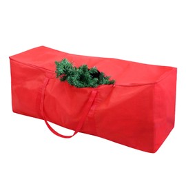Christmas Tree Storage Bag - Fits 7.5FT Tall Christmas Trees - 600D Oxford Fabric Xmas Tree Bag Waterproof with Reinforced Handles & Zippers (Red)