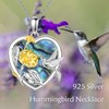 Hancock Hummingbird Necklace Love Sterling Silver Abalone Shell Pendant Flower