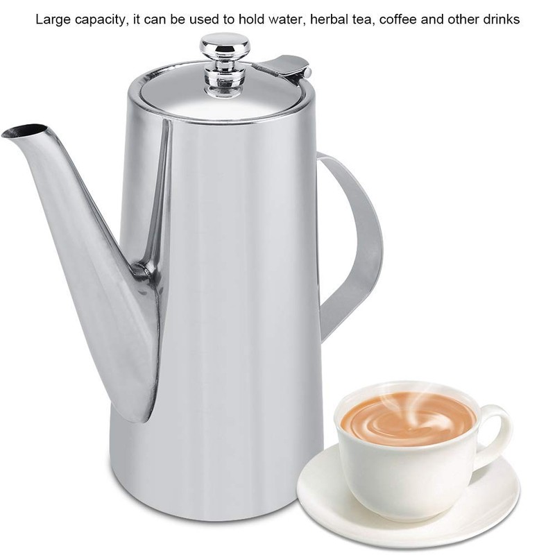 Yosoo Cafetera Elegante Acero Inoxidable 2L Espesante Tetera Cafetera Hervidor