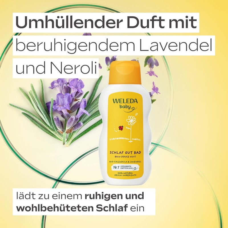 WELEDA Organic Baby Calendula Sleep Well Bath - Gentle Natural