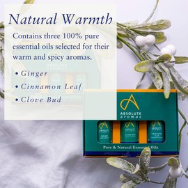 Absolute Aromas Spicy Essential Oils Set - Pack of 3 x 10ml - 100% Pure Clove Bud, Ginger & Cinnamon Leaf Balsam Essential Oils