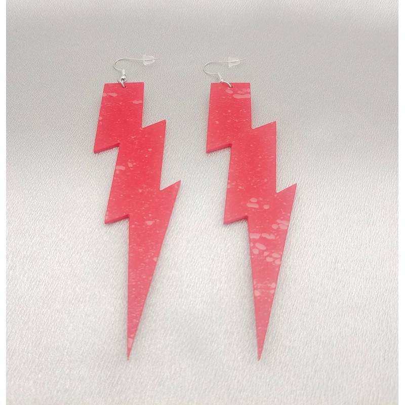 RUIZHEN Multicolor to Choose Acrylic Exaggerated Women Lightning Bolt Dangle
