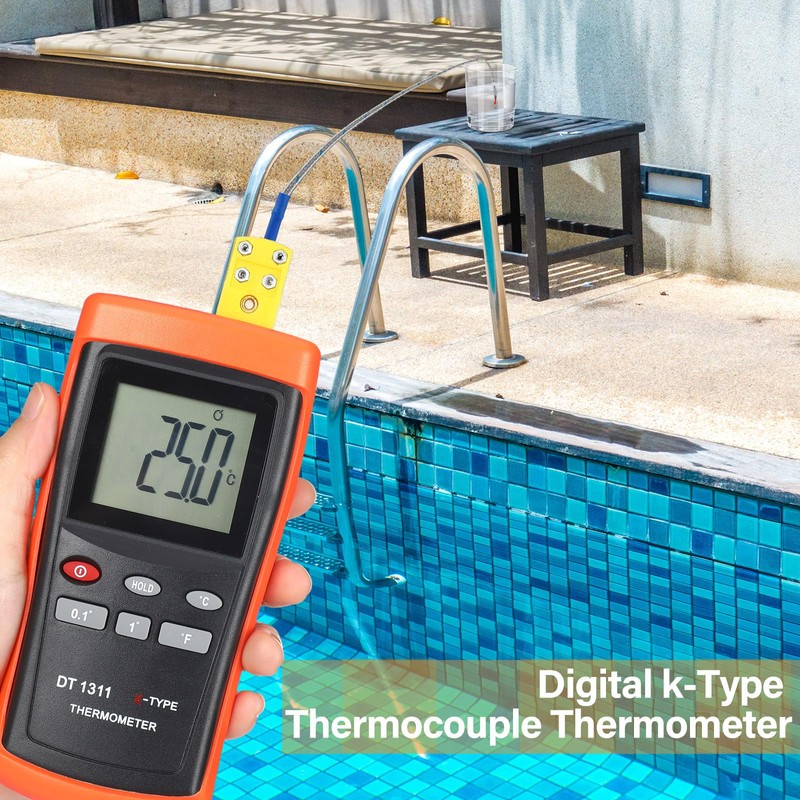 Relaxweex Kiln Thermometer Full Range High Temperature Pyrometer K-Type Thermocouple