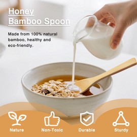 4-Pack Bamboo Honey Spoons – 4.7 Inch Reusable Eco-Friendly Mini Spoons for Tea, Coffee, and Kitchen Use