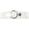 BlackButterfly Wide Elastic Stretch Retro Metal Interlock Buckle Belt (White,