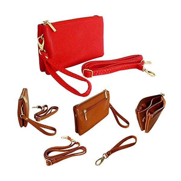 The Accessory Co. Womens Small Clutch Bag Plain Crossbody Purse