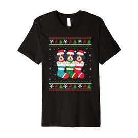Ugly Xmas Sweater Havanese Dog In Christmas Socks Premium T-Shirt