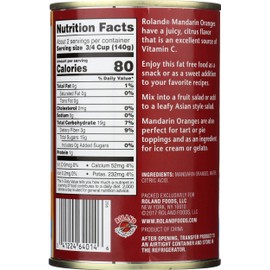 Roland Foods Fancy Whole Mandarin Orange Segments in Water, 14 Ounce Can, Pack of 1