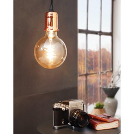 Eglo York Pendant Light Steel 60 W, Copper