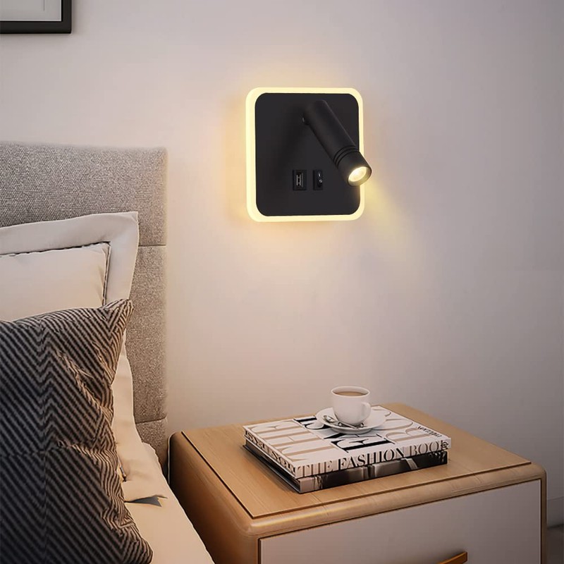 ERWEY LED Reading Lamp Wall Mounted, Bed Lamp Adjustable 3