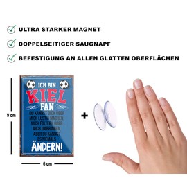 schilderkreis24 – Football Magnet "Kiel Fan" Decorative Fridge Magnet Item Sports Club Gift Idea Club Christmas Football Fan Lovers Enthusiasts 9 x 6 cm